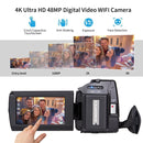 224KM 48MP 3.0 inch Touch Screen Night Vision IR 16X Digital Zoom 4K Professional WiFi Video Camera Camcorder, Model:Standard