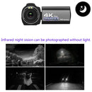 224KM 48MP 3.0 inch Touch Screen Night Vision IR 16X Digital Zoom 4K Professional WiFi Video Camera Camcorder, Model:Standard + Fill Light
