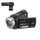 V12 3.0 inch Rotatable LCD Screen 20MP 16X Digital Zoom 1080P Recording Video Camera Camcorder, Model:Standard + Microphone