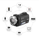 V12 3.0 inch Rotatable LCD Screen 20MP 16X Digital Zoom 1080P Recording Video Camera Camcorder, Model:Standard + Wide-Angle Lens