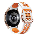 For Samsung Galaxy Watch 4 44mm 20mm Breathable Two-Color Silicone Watch Band(White+Orange)