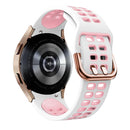 For Samsung Galaxy Watch 4 44mm 20mm Breathable Two-Color Silicone Watch Band(White+Pink)