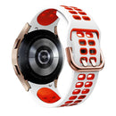 For Samsung Galaxy Watch 4 44mm 20mm Breathable Two-Color Silicone Watch Band(White+Red)