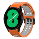 For Samsung Galaxy Watch 4 44mm 20mm Breathable Two-Color Silicone Watch Band(Orange+Grey)