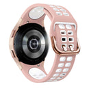 For Samsung Galaxy Watch 4 44mm 20mm Breathable Two-Color Silicone Watch Band(Pink+White)