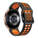 For Samsung Galaxy Watch 4 44mm 20mm Breathable Two-Color Silicone Watch Band(Black+Orange)