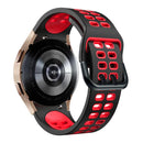 For Samsung Galaxy Watch 4 44mm 20mm Breathable Two-Color Silicone Watch Band(Black+Red)