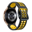 For Samsung Galaxy Watch 4 44mm 20mm Breathable Two-Color Silicone Watch Band(Black+Yellow)
