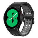 For Samsung Galaxy Watch 4 44mm 20mm Breathable Two-Color Silicone Watch Band(Black+Grey)