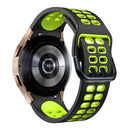 For Samsung Galaxy Watch 4 44mm 20mm Breathable Two-Color Silicone Watch Band(Black+Green)