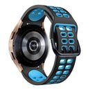 For Samsung Galaxy Watch 4 44mm 20mm Breathable Two-Color Silicone Watch Band(Black+Blue)