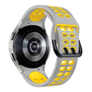 For Samsung Galaxy Watch 4 44mm 20mm Breathable Two-Color Silicone Watch Band(Grey+Yellow)