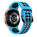 For Samsung Galaxy Watch 4 44mm 20mm Breathable Two-Color Silicone Watch Band(Skyblue+Black)