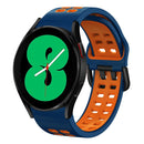 For Samsung Galaxy Watch 4 44mm 20mm Breathable Two-Color Silicone Watch Band(Midnight Blue+Orange)