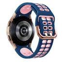 For Samsung Galaxy Watch 4 44mm 20mm Breathable Two-Color Silicone Watch Band(Midnight Blue+Pink)