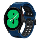 For Samsung Galaxy Watch 4 44mm 20mm Breathable Two-Color Silicone Watch Band(Midnight Blue+Black)