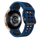 For Samsung Galaxy Watch 4 44mm 20mm Breathable Two-Color Silicone Watch Band(Midnight Blue+Black)