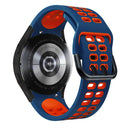 For Samsung Galaxy Watch 4 44mm 20mm Breathable Two-Color Silicone Watch Band(Midnight Blue+Red)