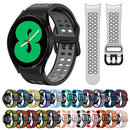 For Samsung Galaxy Watch 4 44mm 20mm Breathable Two-Color Silicone Watch Band(White+Black)