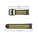 For Samsung Galaxy Watch 4 44mm 20mm Breathable Two-Color Silicone Watch Band(Black+Yellow)