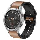 For Samsung Galaxy Watch 4 Classic 46mm 20mm Silicone Adhesive Leather Watch Band(Light Brown)
