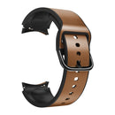 For Samsung Galaxy Watch 4 Classic 46mm 20mm Silicone Adhesive Leather Watch Band(Light Brown)