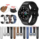 For Samsung Galaxy Watch 4 Classic 46mm 20mm Silicone Adhesive Leather Watch Band(Light Brown)