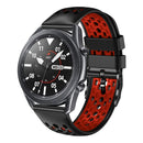 For Samsung Galaxy Watch 46mm 22mm Two-Color Breathable Silicone Watch Band(Black+Red)