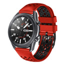 For Samsung Galaxy Watch 46mm 22mm Two-Color Breathable Silicone Watch Band(Red+Black)