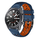For Samsung Galaxy Watch 46mm 22mm Two-Color Breathable Silicone Watch Band(Midnight Blue+Orange)