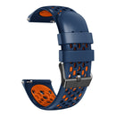 For Samsung Galaxy Watch 46mm 22mm Two-Color Breathable Silicone Watch Band(Midnight Blue+Orange)