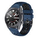 For Samsung Galaxy Watch 46mm 22mm Two-Color Breathable Silicone Watch Band(Midnight Blue+Black)