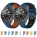 For Amazfit 2 Stratos 22mm Two-Color Breathable Silicone Watch Band(Skyblue+Black)