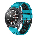 For Xiaomi MI Watch S1 22mm Two-Color Breathable Silicone Watch Band(Skyblue+Black)