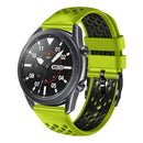 For Xiaomi MI Watch Color 22mm Two-Color Breathable Silicone Watch Band(Lime+Black)