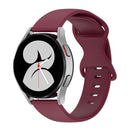 For Samsung Galaxy Watch Active 2 20mm Butterfly Buckle Solid Color Silicone Watch Band(Burgundy)