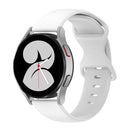 For Samsung Galaxy Watch Active 2 20mm Butterfly Buckle Solid Color Silicone Watch Band(White)