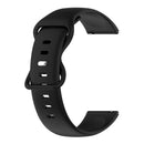 For Samsung Galaxy Watch Active 2 20mm Butterfly Buckle Solid Color Silicone Watch Band(Black)