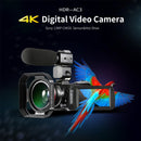 4K 30X Digital Zoom WiFi Camcorder Video Camera, Model:Standard + Fill Light