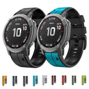 For Garmin Fenix 7 22mm Silicone Sports Two-Color Watch Band(Black+Red)