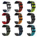 For Garmin Fenix 7 22mm Silicone Sports Two-Color Watch Band(Lime + Black)