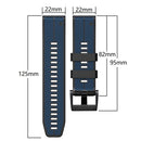 For Garmin Fenix 7 22mm Silicone Sports Two-Color Watch Band(Dark Blue+Black)