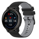 For Garmin Approach S40 20mm Checkered Two-Color Silicone Watch Band(Black+Grey)
