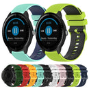 For Garmin Vivoactive 3 20mm Checkered Two-Color Silicone Watch Band(Lime Green+Black)
