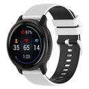 For Samsung Galaxy Watch4 Classic 42mm 20mm Checkered Two-Color Silicone Watch Band(White+Black)