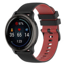 For Samsung Galaxy Watch4 Classic 42mm 20mm Checkered Two-Color Silicone Watch Band(Black+Red)