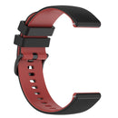 For Samsung Galaxy Watch4 Classic 42mm 20mm Checkered Two-Color Silicone Watch Band(Black+Red)