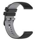 For Samsung Galaxy Watch4 Classic 42mm 20mm Checkered Two-Color Silicone Watch Band(Black+Grey)