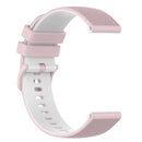 For Samsung Galaxy Watch4 Classic 42mm 20mm Checkered Two-Color Silicone Watch Band(Pink+White)