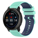For Samsung Galaxy Watch4 Classic 42mm 20mm Checkered Two-Color Silicone Watch Band(Teal+Blue)